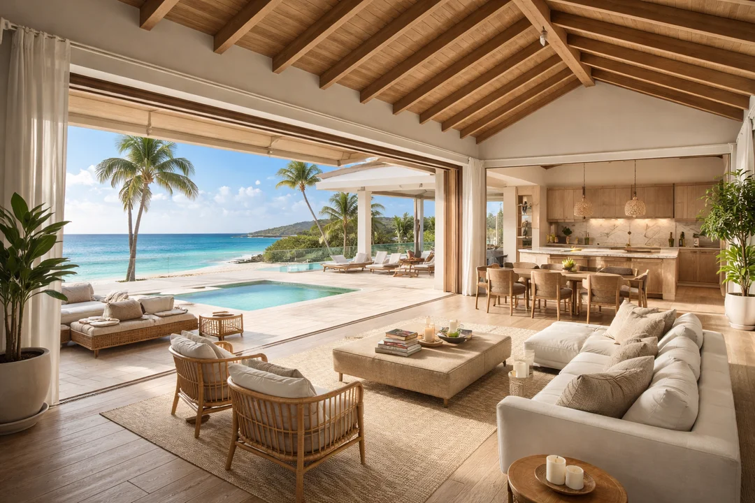 Indoor pool area of a luxury rental property