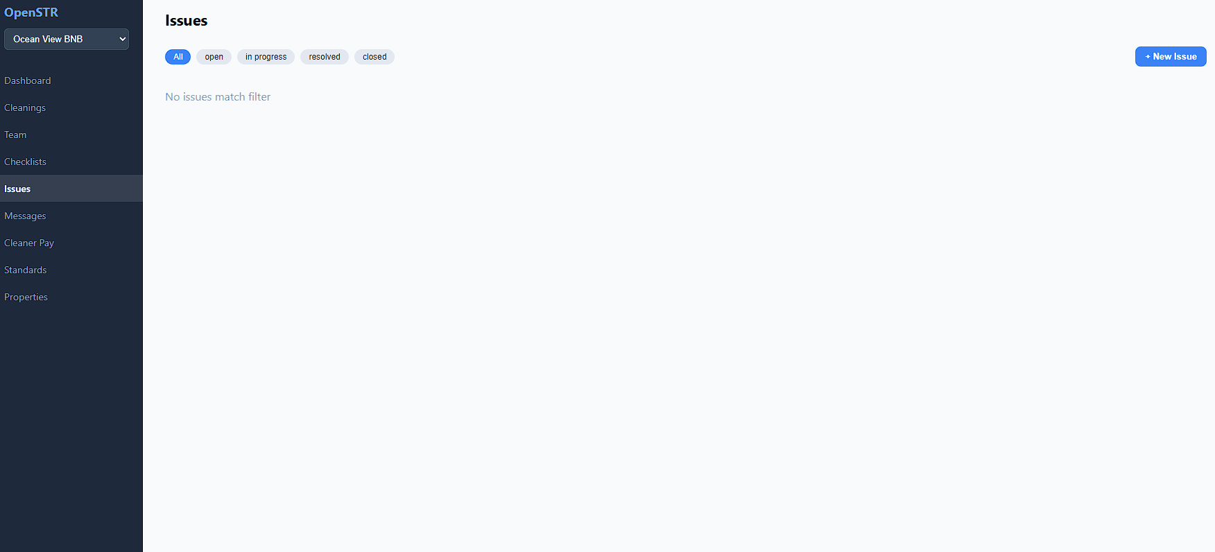 OpenSTR admin issues tracker